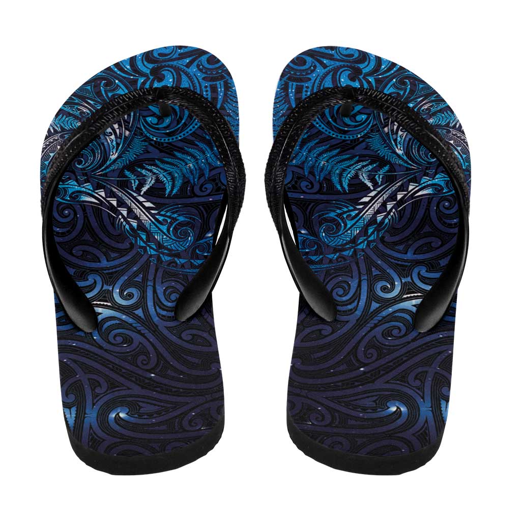 New Zealand New Year-Matariki Flip Flops Aotearoa Maori Tattoo Galaxy Sky