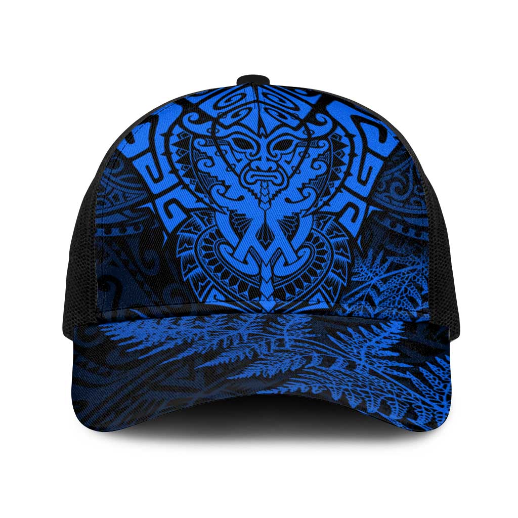 New Zealand Rugby All Blue Baseball Net Cap Silver Fern All Black Mix Ta Moko - Polynesian Pride