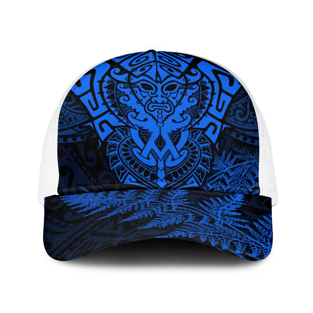 New Zealand Rugby All Blue Baseball Net Cap Silver Fern All Black Mix Ta Moko - Polynesian Pride