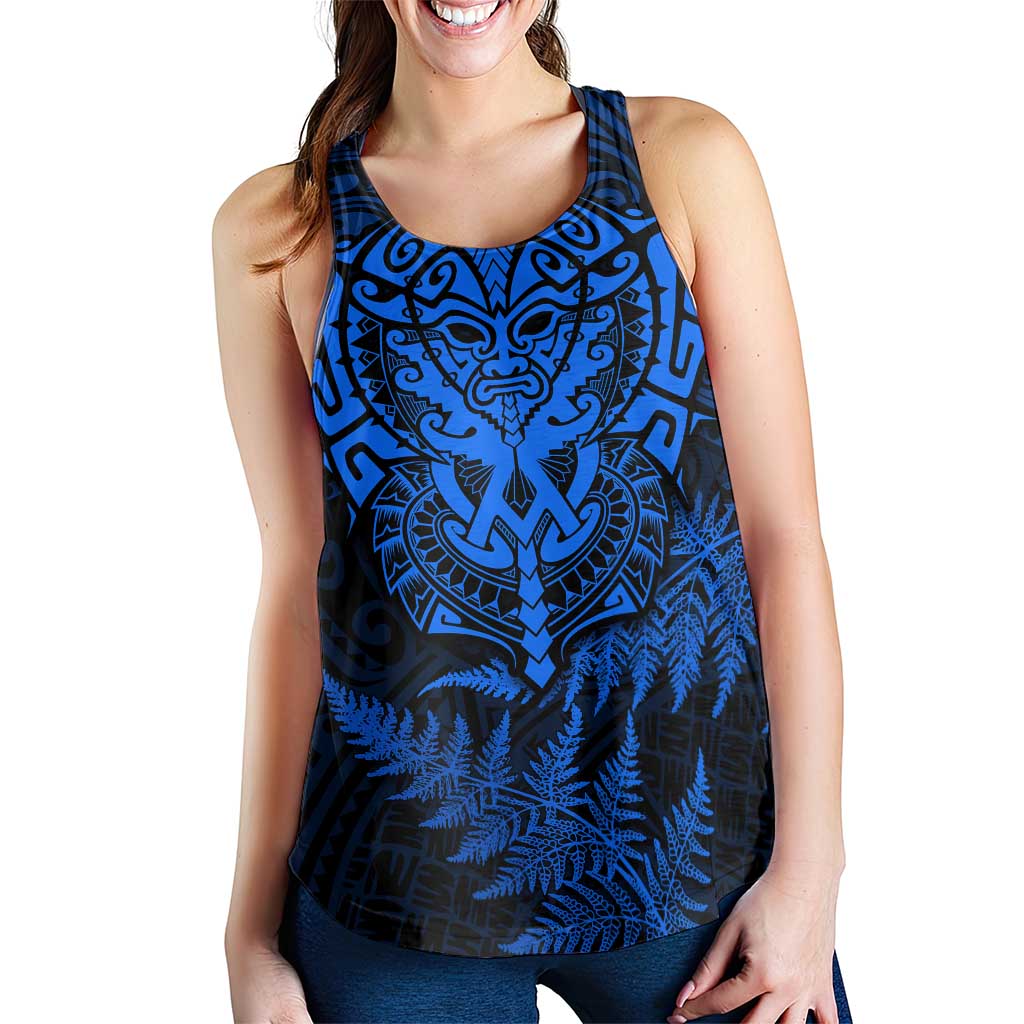 New Zealand Rugby All Blue Women Racerback Tank Silver Fern All Black Mix Ta Moko LT9 - Polynesian Pride