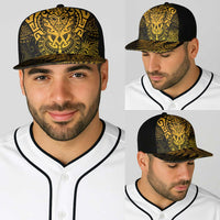 New Zealand Rugby All Gold Baseball Net Cap Silver Fern All Black Mix Ta Moko LT9 - Polynesian Pride