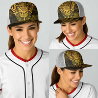 New Zealand Rugby All Gold Baseball Net Cap Silver Fern All Black Mix Ta Moko LT9 - Polynesian Pride