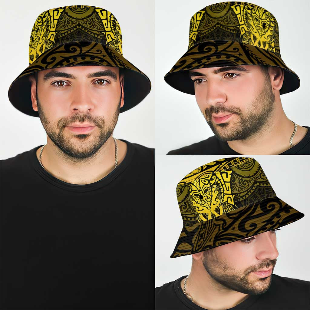 New Zealand Rugby All Gold Bucket Hat Silver Fern All Black Mix Ta Moko LT9 - Polynesian Pride