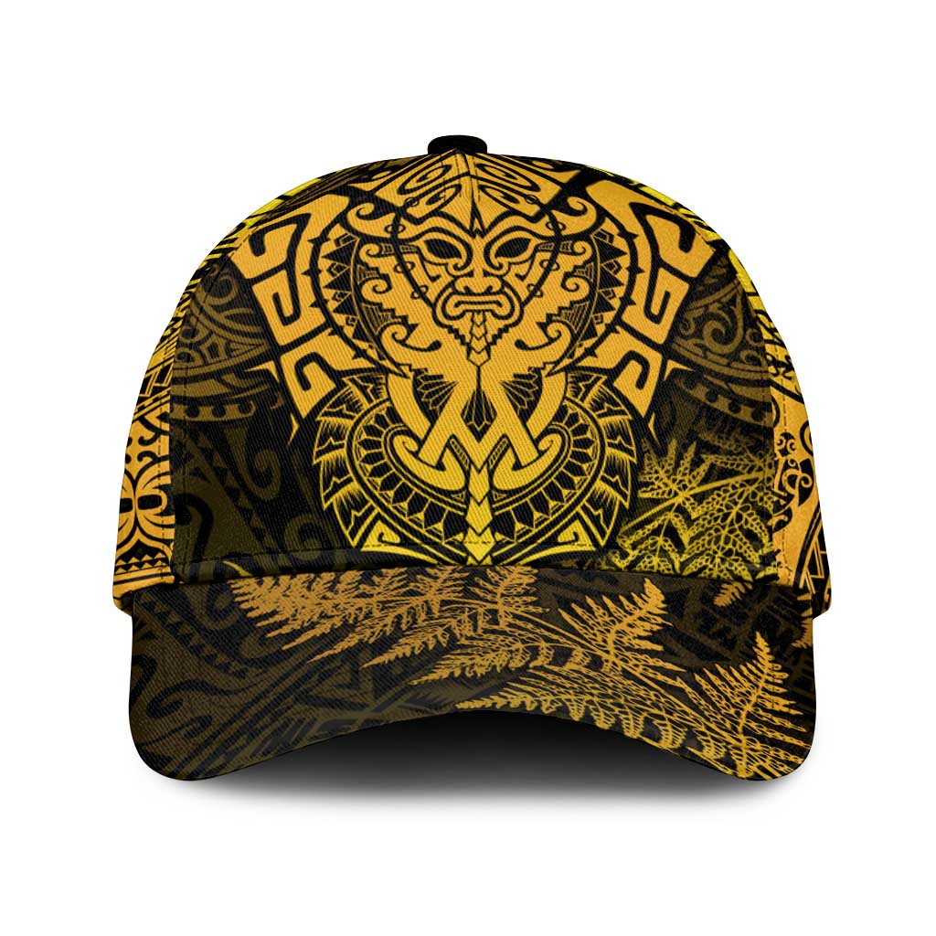 New Zealand Rugby All Gold Classic Cap Silver Fern All Black Mix Ta Moko LT9 Universal Fit Gold - Polynesian Pride