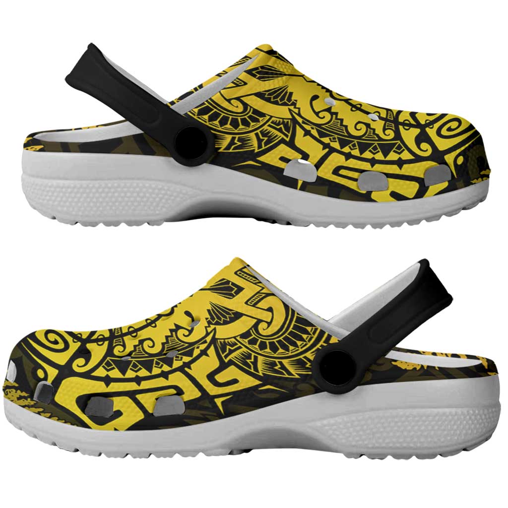 New Zealand Rugby All  Gold Clogs Shoes Silver Fern All Black Mix Ta Moko