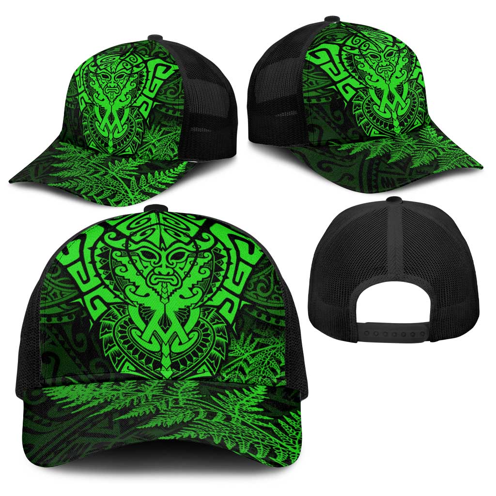 New Zealand Rugby All Green Baseball Net Cap Silver Fern All Black Mix Ta Moko LT9 - Polynesian Pride