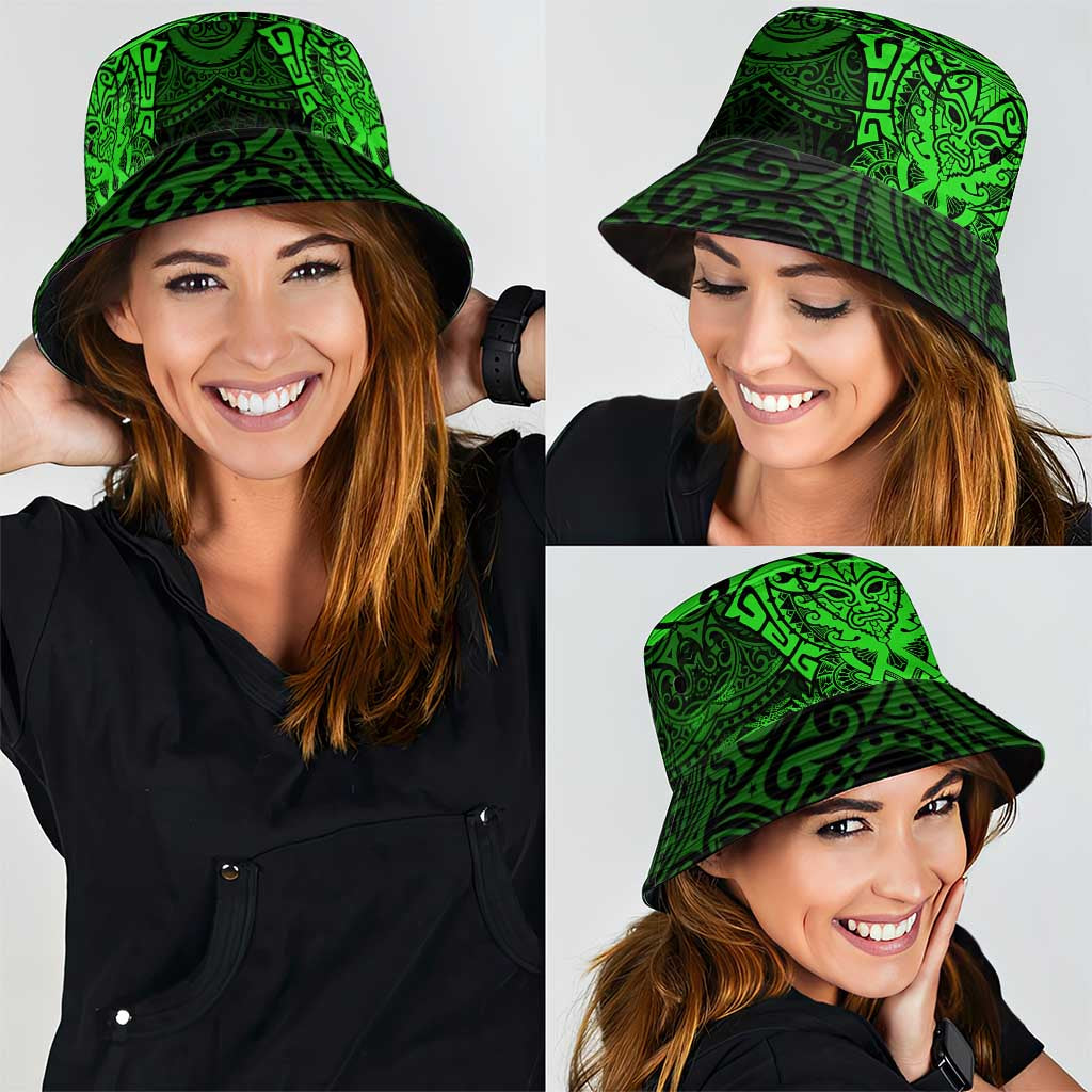 New Zealand Rugby All Green Bucket Hat Silver Fern All Black Mix Ta Moko LT9 - Polynesian Pride