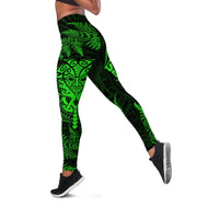 New Zealand Rugby All Green Leggings Silver Fern All Black Mix Ta Moko LT09