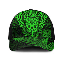 New Zealand Rugby All Green Mesh Trucker Cap Silver Fern All Black Mix Ta Moko LT9 One Size Black Green - Polynesian Pride