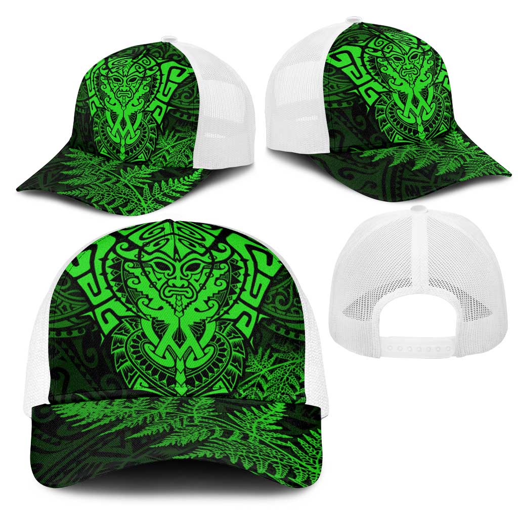 New Zealand Rugby All Green Mesh Trucker Cap Silver Fern All Black Mix Ta Moko LT9 - Polynesian Pride