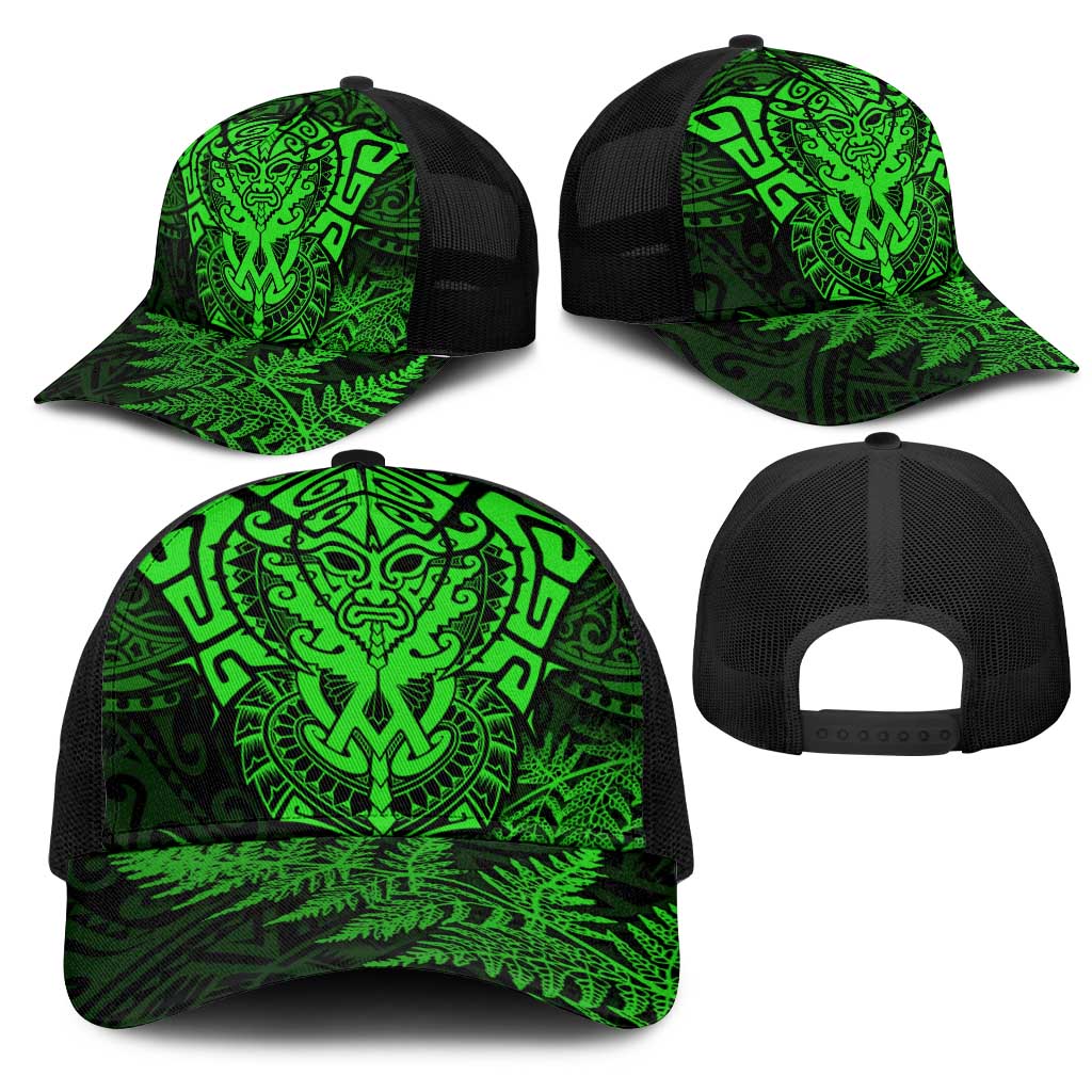 New Zealand Rugby All Green Mesh Trucker Cap Silver Fern All Black Mix Ta Moko LT9 - Polynesian Pride