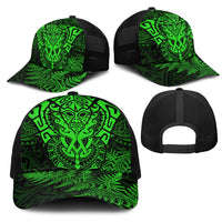New Zealand Rugby All Green Mesh Trucker Cap Silver Fern All Black Mix Ta Moko LT9 - Polynesian Pride