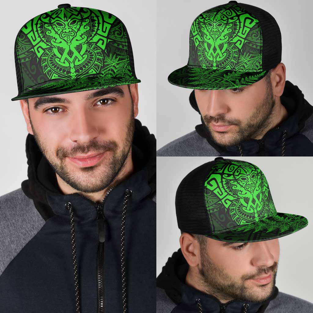 New Zealand Rugby All Green Mesh Trucker Cap Silver Fern All Black Mix Ta Moko LT9 - Polynesian Pride