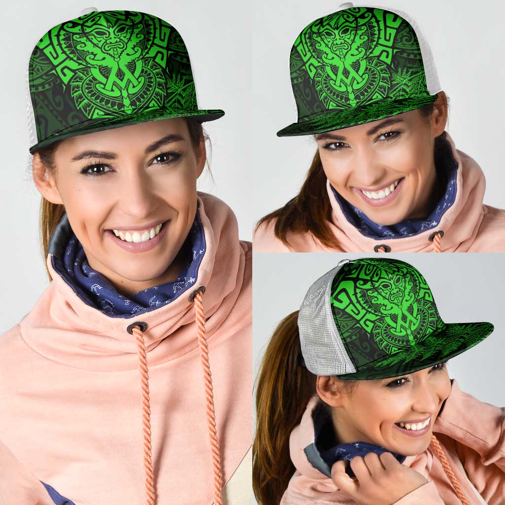 New Zealand Rugby All Green Mesh Trucker Cap Silver Fern All Black Mix Ta Moko LT9 - Polynesian Pride