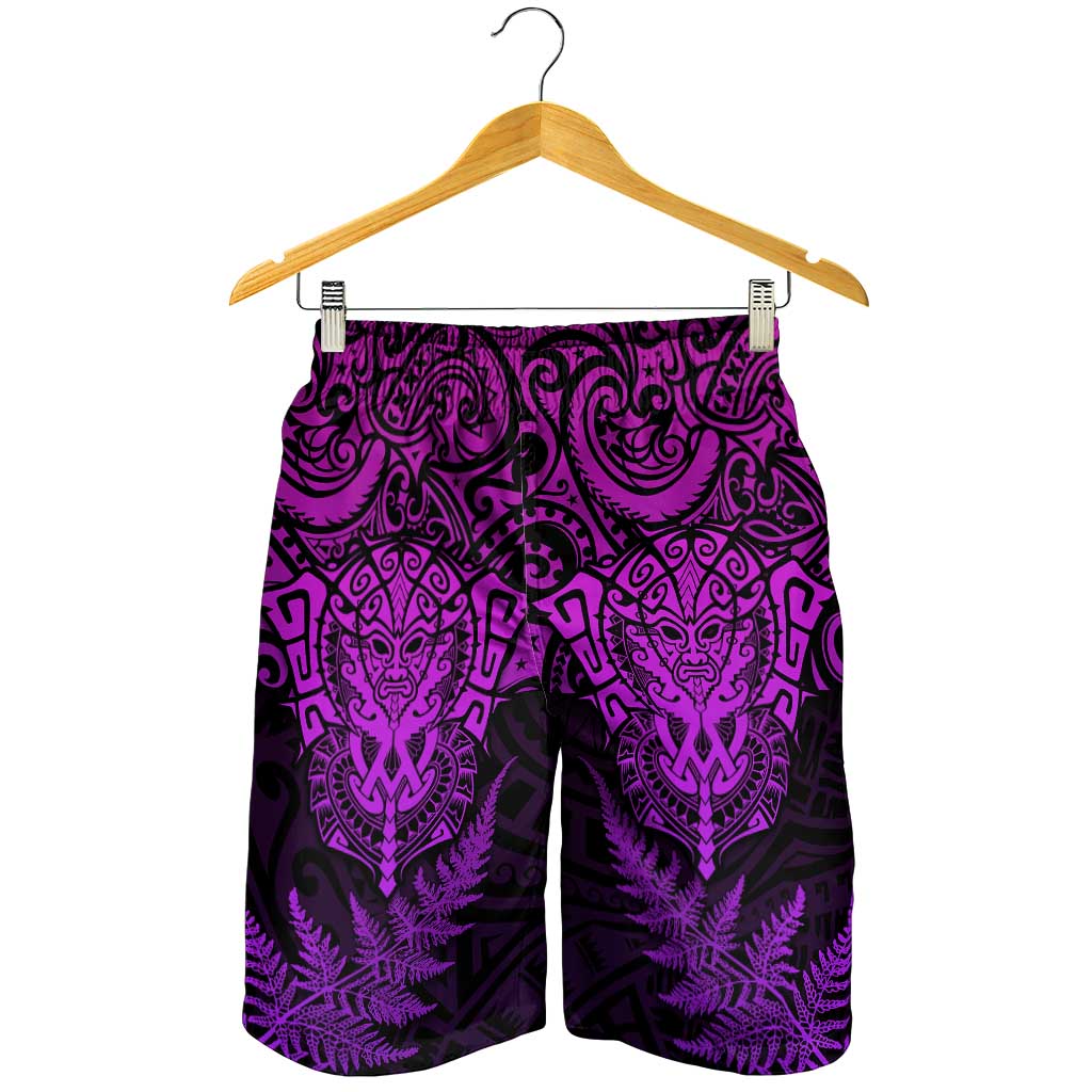 New Zealand Rugby All Purple Shorts for Men Silver Fern All Black Mix Ta Moko LT9 - Polynesian Pride