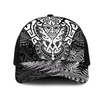 New Zealand Rugby All White Mesh Trucker Cap Silver Fern All Black Mix Ta Moko - Polynesian Pride