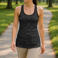 New Zealand Rugby Personalised Hollow Tank Top All Black Fern Maori Tribal Pattern LT9 - Polynesian Pride