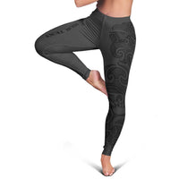 New Zealand Rugby Personalised Leggings All Black Fern Maori Tribal Pattern - Polynesian Pride