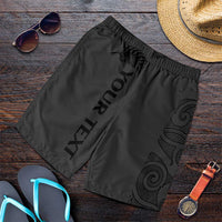 New Zealand Rugby Personalised Shorts for Men All Black Fern Maori Tribal Pattern LT9 Black - Polynesian Pride