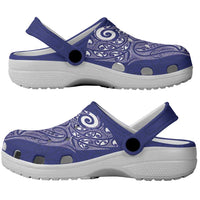 New Zealand Sea Animals with Maori Tribal Tattoo Clogs Shoes Blue Color LT03 - Polynesian Pride