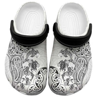 New Zealand Sea Animals with Maori Tribal Tattoo Clogs Shoes White Color LT03 White - Polynesian Pride