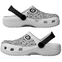 New Zealand Sea Animals with Maori Tribal Tattoo Clogs Shoes White Color LT03 - Polynesian Pride