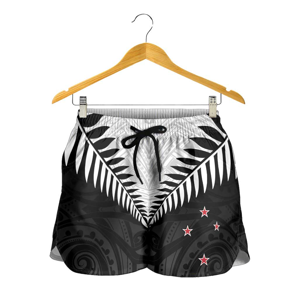 New Zealand Shorts for Women Aotearoa Maori Kiwi Black Fern LT01 - Polynesian Pride