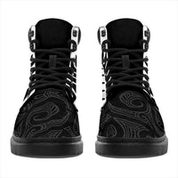 New Zealand Silver Fern Rugby All Season Boots All Black Go Champions Maori Pattern LT14 - Polynesian Pride