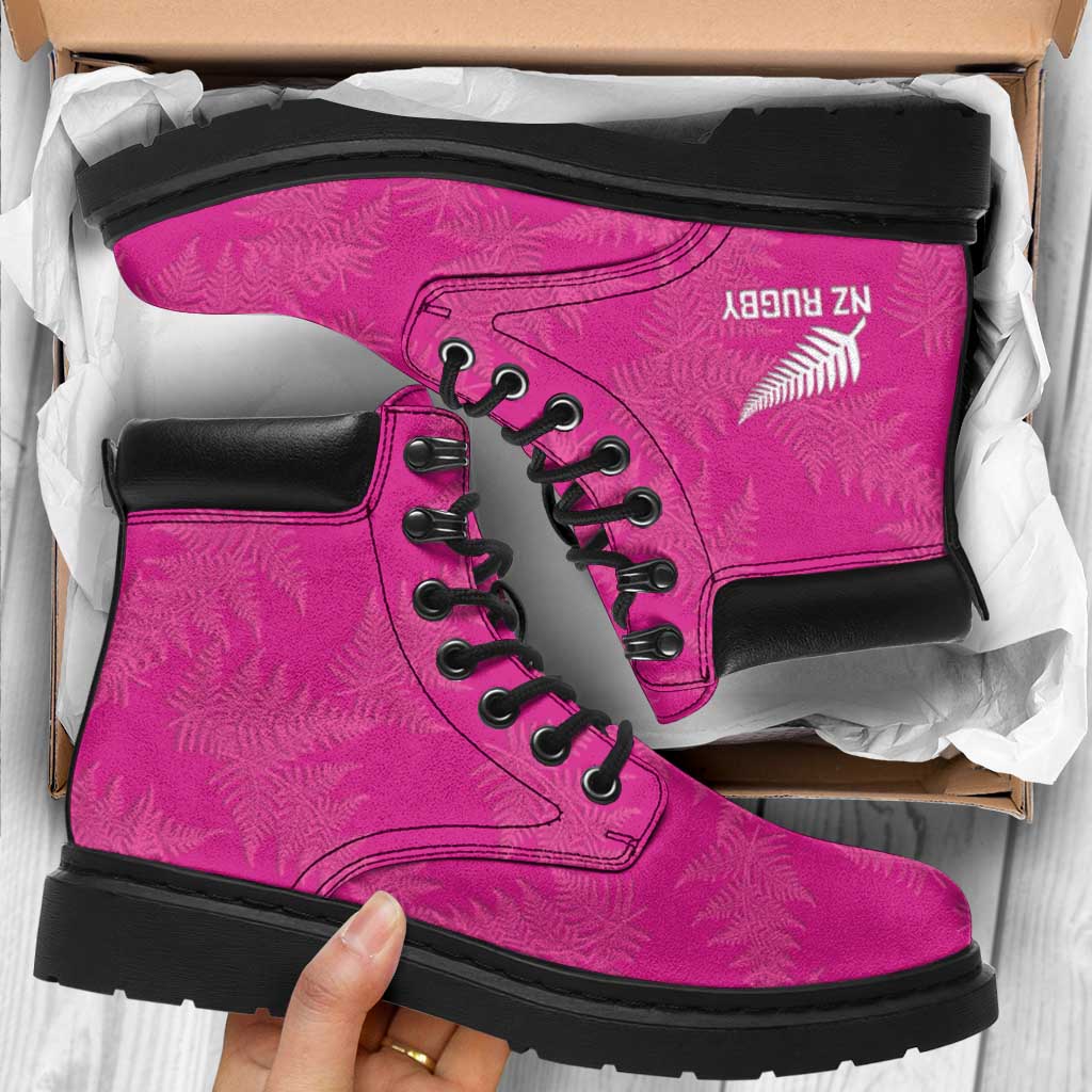 New Zealand Silver Fern Rugby All Season Boots Go Aotearoa World Cup Pink Version LT14 Pink - Polynesian Pride