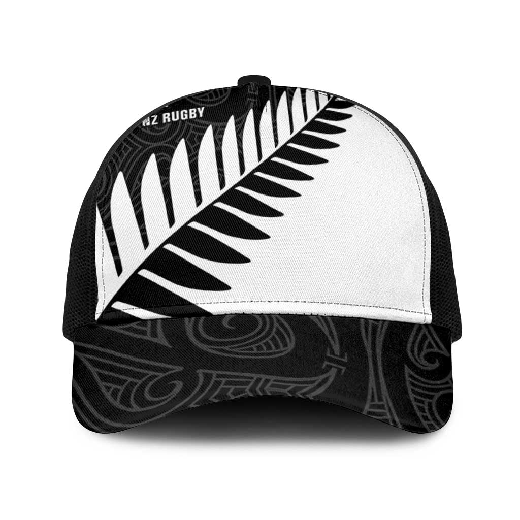 New Zealand Silver Fern Rugby Baseball Net Cap All Black Go Champions Maori Pattern - Polynesian Pride
