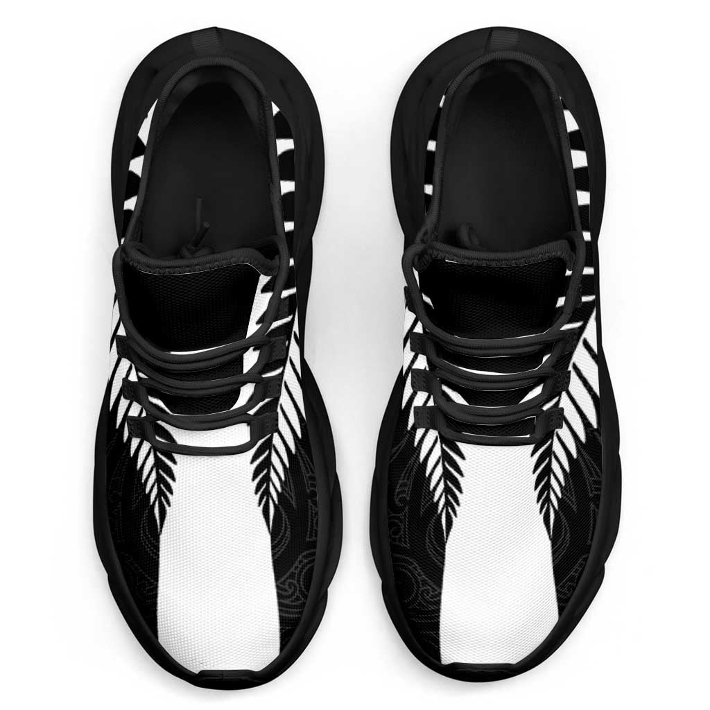 New Zealand Silver Fern Rugby Clunky Sneakers All Black Go Champions Maori Pattern - Polynesian Pride