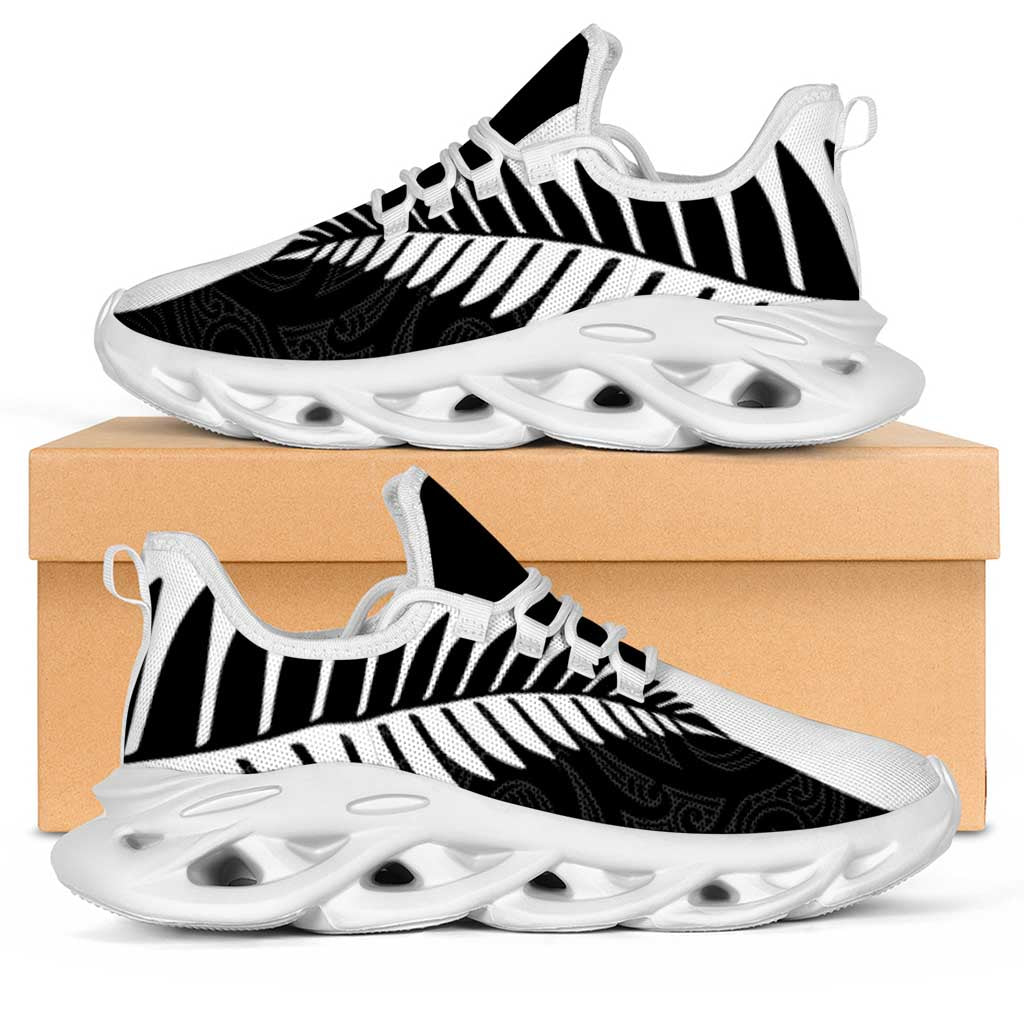 New Zealand Silver Fern Rugby Clunky Sneakers All Black Go Champions Maori Pattern - Polynesian Pride