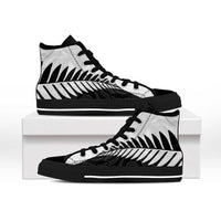 New Zealand Silver Fern Rugby High Top Shoes All Black Go Champions Maori Pattern LT14 - Polynesian Pride