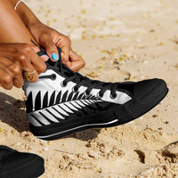 New Zealand Silver Fern Rugby High Top Shoes All Black Go Champions Maori Pattern LT14 - Polynesian Pride