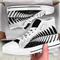 New Zealand Silver Fern Rugby High Top Shoes All Black Go Champions Maori Pattern LT14 Black - Polynesian Pride