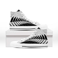 New Zealand Silver Fern Rugby High Top Shoes All Black Go Champions Maori Pattern LT14 - Polynesian Pride