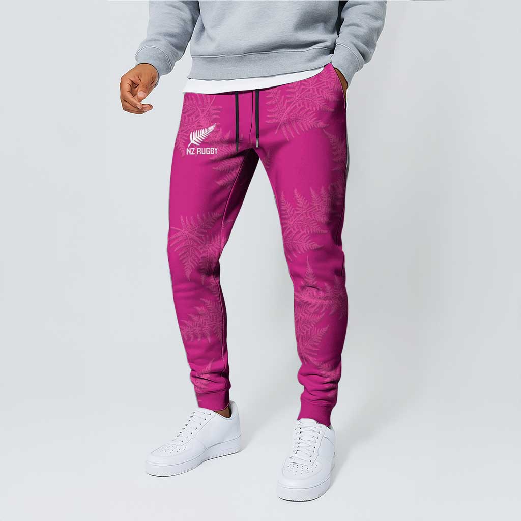 New Zealand Silver Fern Rugby Jogger Pants Go Aotearoa Champions World Cup Pink LT14 - Polynesian Pride
