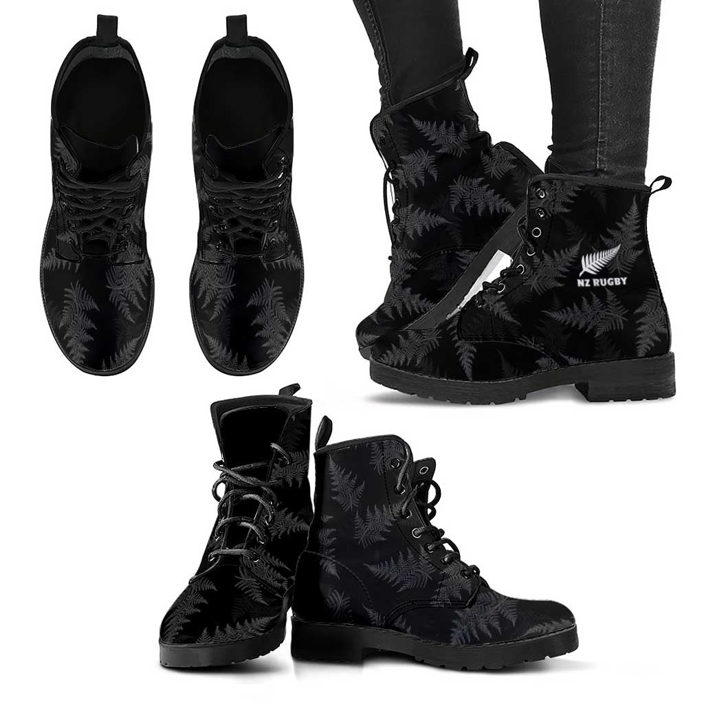 New Zealand Silver Fern Rugby Leather Boots Go Aotearoa World Cup - Polynesian Pride