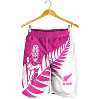 New Zealand Silver Fern Rugby Shorts for Men Go All Black Maori Pink Version LT14 - Polynesian Pride