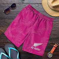 New Zealand Silver Fern Rugby Shorts for Men Go Aotearoa Champions World Cup Pink LT14 Pink - Polynesian Pride