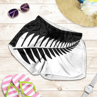 New Zealand Silver Fern Rugby Shorts for Women All Black Go Champions Maori Pattern LT14 Black - Polynesian Pride