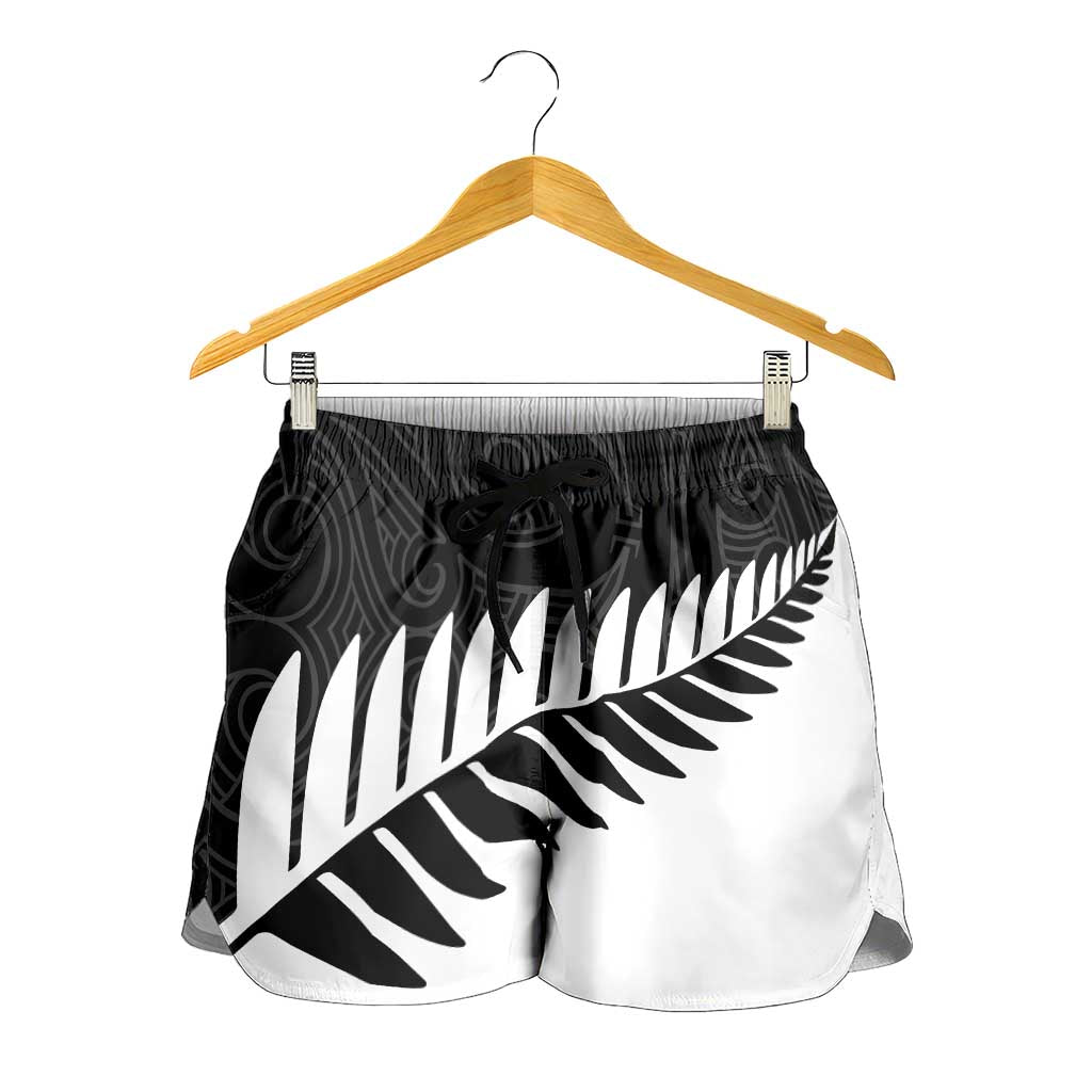 New Zealand Silver Fern Rugby Shorts for Women All Black Go Champions Maori Pattern LT14 - Polynesian Pride