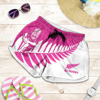 New Zealand Silver Fern Rugby Shorts for Women Go All Black Maori Pink Version LT14 Pink - Polynesian Pride