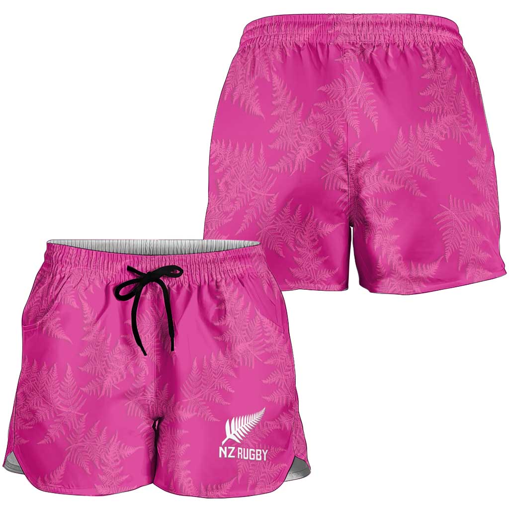 New Zealand Silver Fern Rugby Shorts for Women Go Aotearoa Champions World Cup Pink - Polynesian Pride