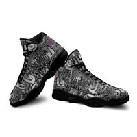 New Zealand Taiaha Maori Sneakers J13 Kiwikiwi Minimalist Silver Fern Tukutuku Motif LT9 - Polynesian Pride