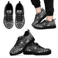 New Zealand Taiaha Maori Sneakers Kiwikiwi Minimalist Silver Fern Tukutuku Motif LT9 - Polynesian Pride