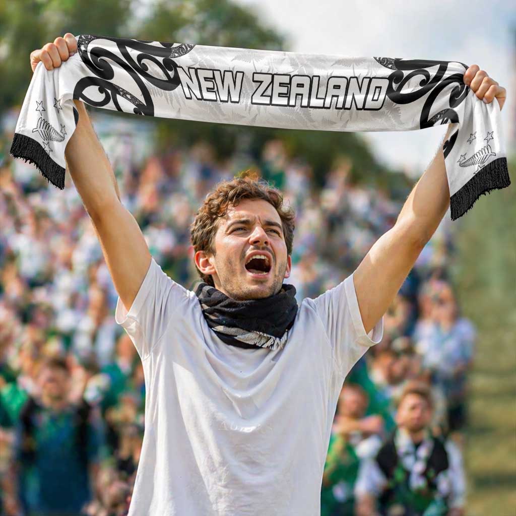 New Zealand WC2026 White Soccer Scarf Silver Fern