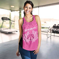New Zealand Women Racerback Tank Fire Basketball Maori Tribal Pink LT9 - Polynesian Pride