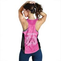 New Zealand Women Racerback Tank Fire Basketball Maori Tribal Pink LT9 - Polynesian Pride