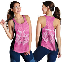 New Zealand Women Racerback Tank Fire Basketball Maori Tribal Pink LT9 - Polynesian Pride